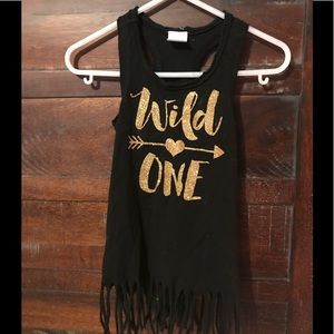 Wild one gold and black dress for baby girl